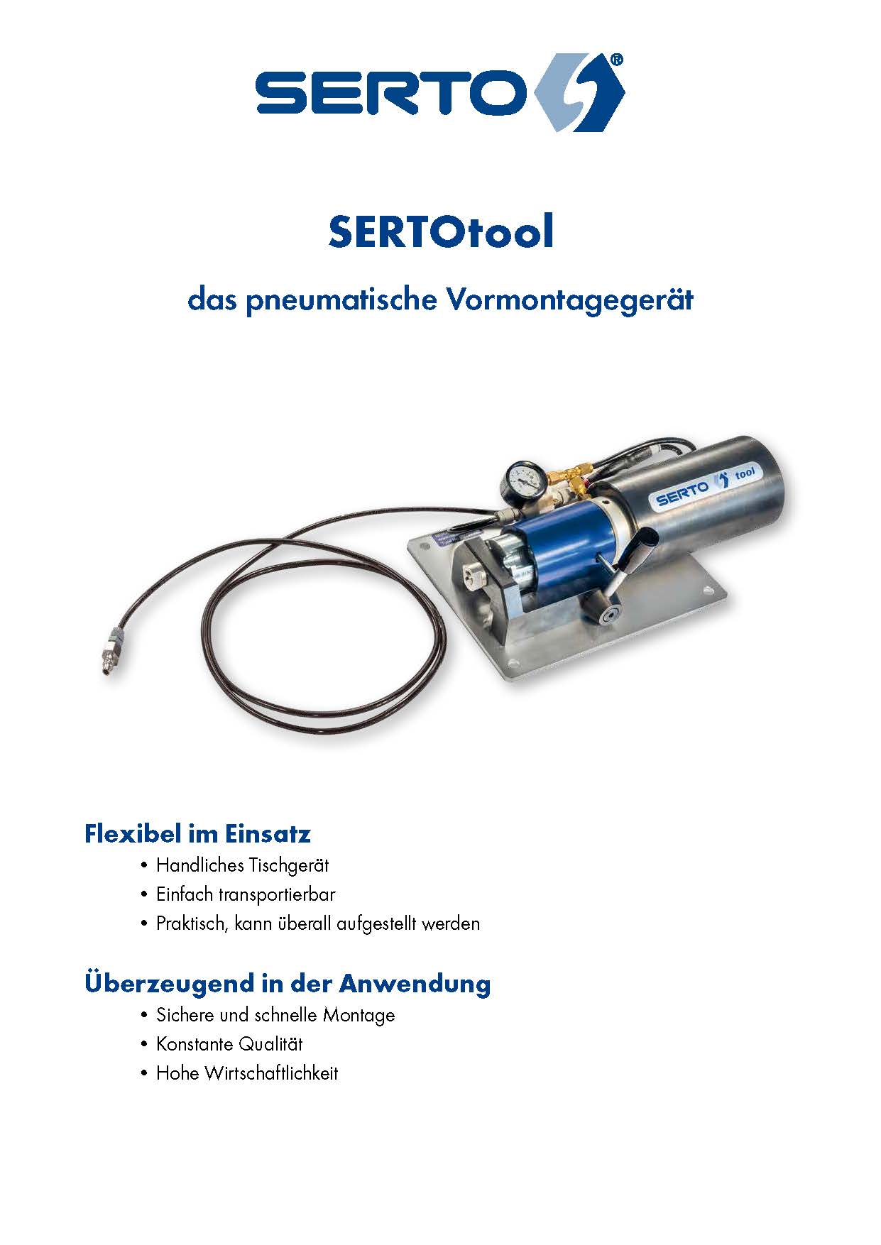 SERTOtool the pneumatic pre-assembly tool