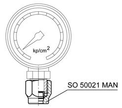 Nut connection for pressure gauge